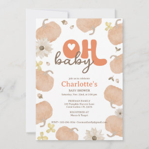 Oh Baby Orange Pumpkin Baby Dusche Einladung