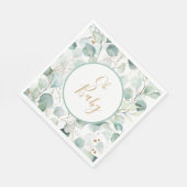 Oh Baby Paper Napkins Eucalyptus Baby Dusche Serviette (Ecke)