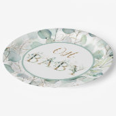 Oh Baby Paper Tellers Eucalyptus Baby Dusche Pappteller (Schrägansicht)