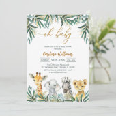 Oh Baby Party Animals Baby Shower Invitation Einladung (Stehend Vorderseite)