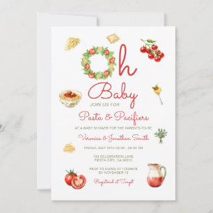 Oh Baby Pasta & Pacifiers Baby Shower Italienische Einladung