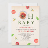 Oh Baby Pasta + Schnuller Kinderdusche Einladung (Vorderseite)