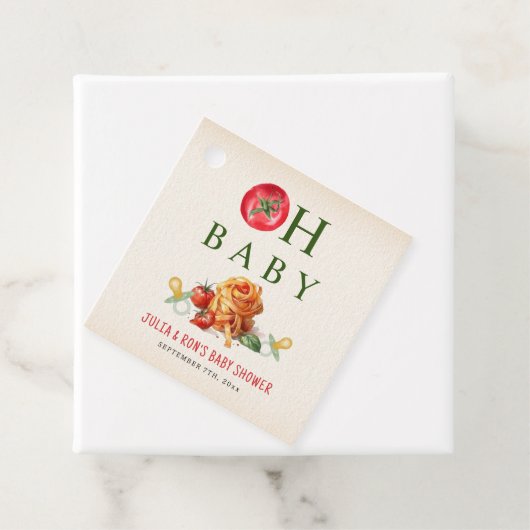 Oh Baby Pasta & Schnullers Babydusche Geschenkanhänger (Beispiel)