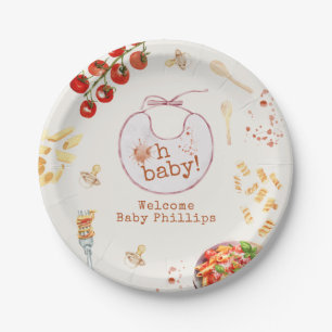 Oh Baby Pasta & Schnullers Pink Baby Dusche Pappteller