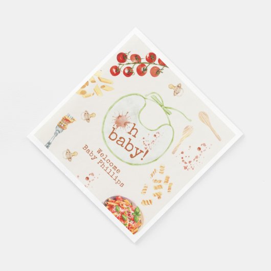 Oh Baby Pasta und Schnuller Neutrale Babydusche Serviette (Ecke)