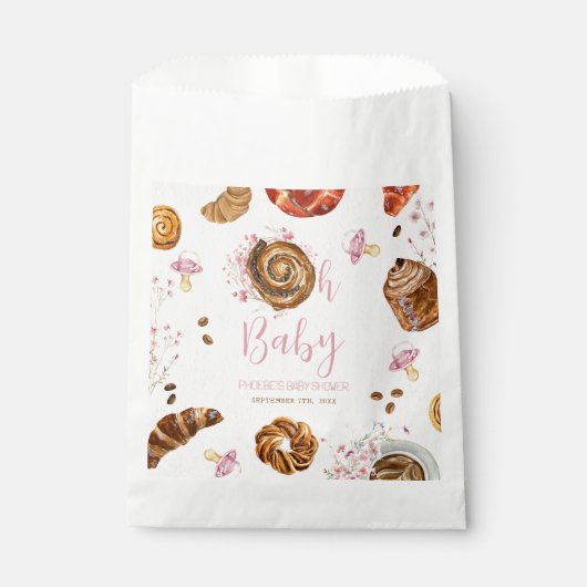 Oh Baby Pastries + Schnuller Girl Baby Dusche Geschenktütchen (Vorderseite)