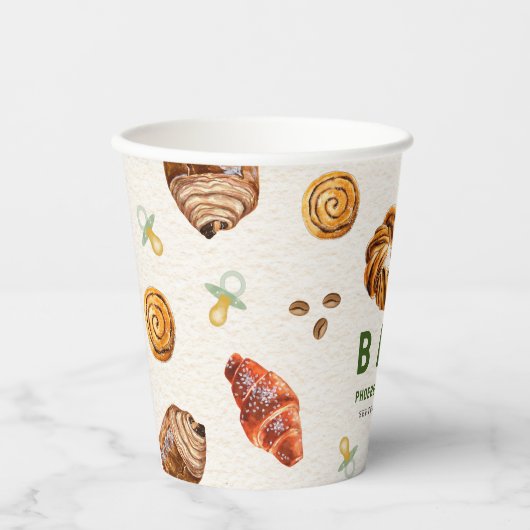 Oh Baby Pastries & Schnullers Babydusche Pappbecher (Vorderseite)