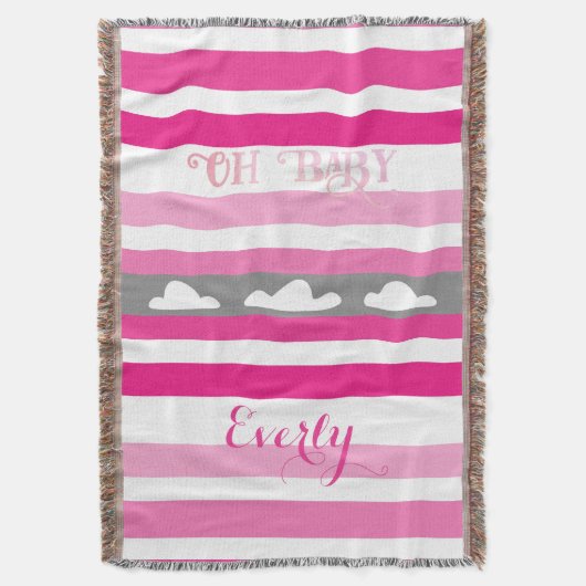 Oh Baby Personalisiert Pink Girly Girl Decke (Vorderseite Vertikal)