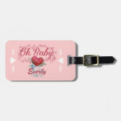 Oh Baby Personalisiert Pink Girly Girl Gepäckanhänger (Vorderseite horizontal)