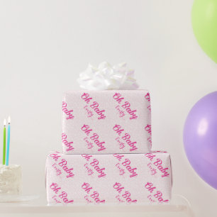 Oh Baby Personalisiert Pink Girly Girl Geschenkpapier