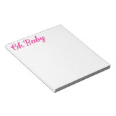 Oh Baby Personalisiert Pink Girly Girl Notizblock (angewinkelt)