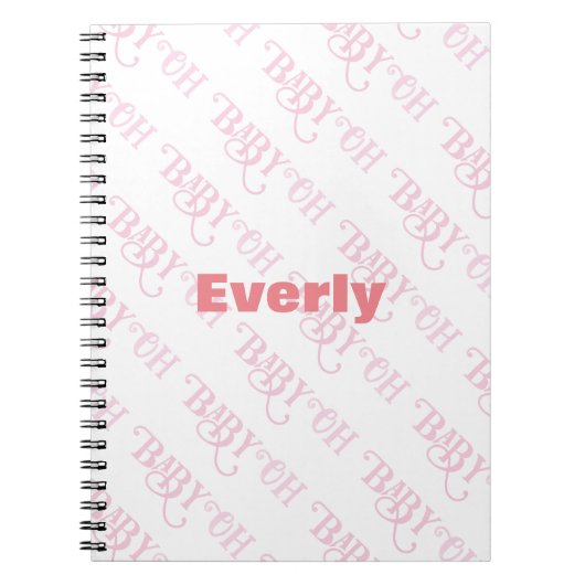 Oh Baby Personalisiert Pink Girly Girl Notizblock (Vorderseite)