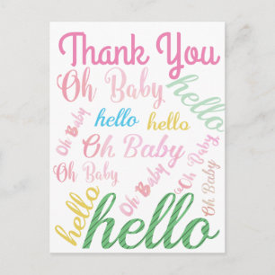 Oh Baby Personalisiert Pink Girly Girl Postkarte