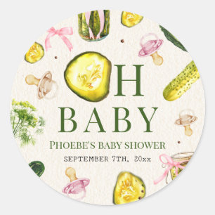 Oh Baby Pickles & Pacifiers Rosa Baby-Erstausstatt Runder Aufkleber