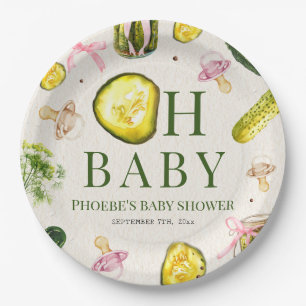 Oh Baby Pickles & Pacifiers Rosa Baby-Party Pappteller