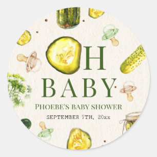 Oh Baby Pickles + Schnuller Neutrale Babyparty Runder Aufkleber