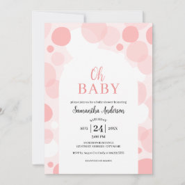 Oh Baby pink arch Polka Dots Girl Baby Dusche Einladung