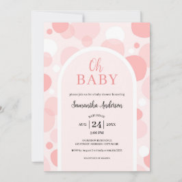 Oh Baby pink arch Polka Dots Girl Baby Dusche Einladung
