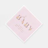 Oh Baby Pink Art und Rose Babydusche Serviette (Ecke)