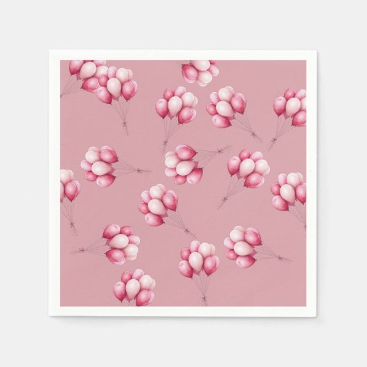 Oh Baby Pink Balloons Serviette (Vorderseite)