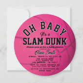 Oh Baby Pink Basketball Girl Baby Shower Circle Einladung (Vorderseite)