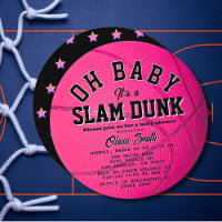 Oh Baby Pink Basketball Mädchen Baby Shower Kreis