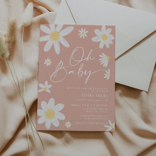 Oh Baby Pink Daisy Baby Dusche Einladung