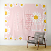 Oh Baby Pink Daisy Baby Dusche Foto Hintergrund Wandteppich (Beispiel (Horizontal))