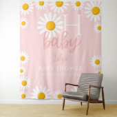 Oh Baby Pink Daisy Baby Dusche Foto Hintergrund Wandteppich (Beispiel)