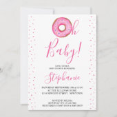 Oh Baby Pink Donut Girl's Baby Shower Einladung (Vorderseite)