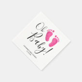 Oh Baby Pink Feet Babydusche Serviette (Ecke)