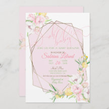 Oh Baby Pink Floral Baby Dusche Kristallrahmen