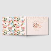 Oh Baby Pink Floral Botanical Donut Babydusche Gästebuch (Voll)