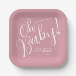 Oh, Baby! Pink Girl Baby Dusche Pappteller