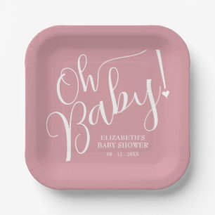 Oh, Baby! Pink Girl Baby Dusche Pappteller
