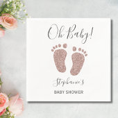 Oh Baby Pink Glitzer Babydusche Napkins Serviette