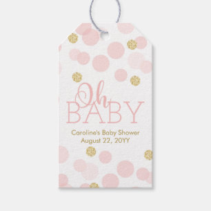 Oh Baby Pink Gold Confetti Vielen Dank Geschenkanhänger
