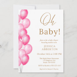 Oh baby! Pink Gold girl baby shower Einladung
