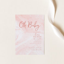 Oh Baby Pink Marble Girl Dusche Einladung