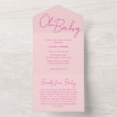 Oh Baby Pink Minimal Baby Dusche All In One Einladung (Innen Boden)