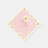 Oh Baby Pink Modern Daisy Baby Dusche Serviette (Ecke)