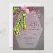 Oh Baby Pink - Platterbsen in einer Pod Baby Dusch Einladung (Vorderseite)