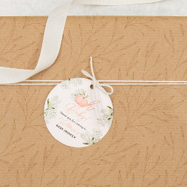 Oh Baby pink pumpkin floral chic baby shower Geschenkanhänger