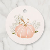 Oh Baby pink pumpkin floral chic baby shower Geschenkanhänger (Rückseite)