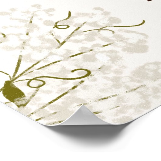 Oh Baby pink pumpkin floral girl baby shower Poster (Ecke)