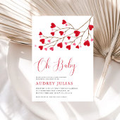 Oh Baby Pink Red Hearts Valentines Baby Dusche Einladung