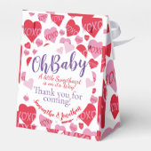 Oh Baby Pink Red Sweethearst Baby Dusche Weiß Geschenkschachtel (Rückseite)
