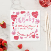 Oh Baby Pink Red Sweethearst Baby Dusche Weiß Serviette (Beispiel)