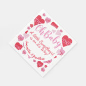 Oh Baby Pink Red Sweethearst Baby Dusche Weiß Serviette (Ecke)