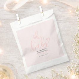 Oh Baby Pink Script Minimal Baby Shower Geschenktütchen